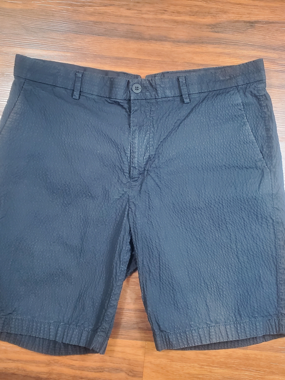 Dunning Golf Shorts Mens 35 Black Seersucker Stretch Performance Casual